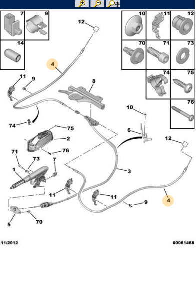 PEUGEOT & CITROEN -- EXPERT 3 - JUMPY 3 --> ARKA EL FREN TELİ ( ARKA DİSKLİ TİP ) ( SAĞ VESOL TAKIM OLARAK SEVK EDİLİR )