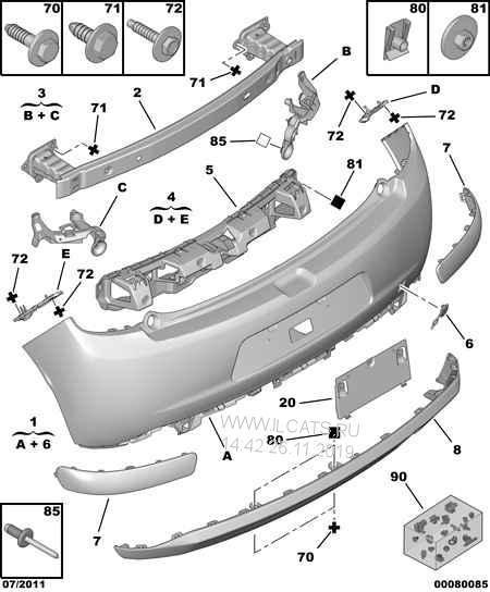CITROEN C3 ( A51 ) ARKA TAMPON BAĞLANTI AYAK TAKIMI