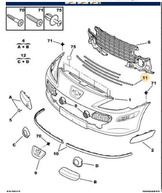 PEUGEOT 307 YENİ MODEL ÖN TAMPON IZGARA NİKELAJ TAKIM