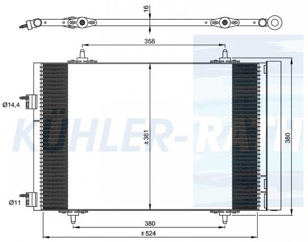 KLIMA RADYATORU (KONDENSER) P508-C5 III  DV6C-EP6C-EP6CDT-EP6DT OLCU:(573 X 361 X 16)