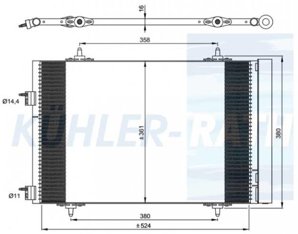 KLIMA RADYATORU (KONDENSER) P508-C5 III  DV6C-EP6C-EP6CDT-EP6DT OLCU:(573 X 361 X 16)