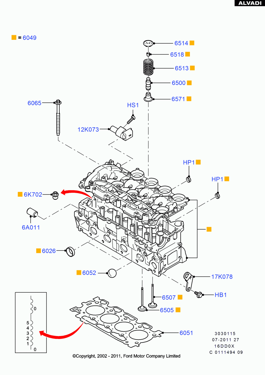 SUBAP LASTİĞİ  FİESTA 1.4 TDCI 02> P206-P307 1.4HD