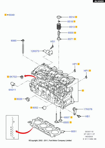 SUBAP LASTİĞİ  FİESTA 1.4 TDCI 02> P206-P307 1.4HD