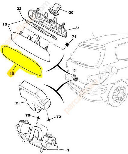 PEUGEOT 307 BAGAJ AÇMA MEKANİZMA KAPAĞI