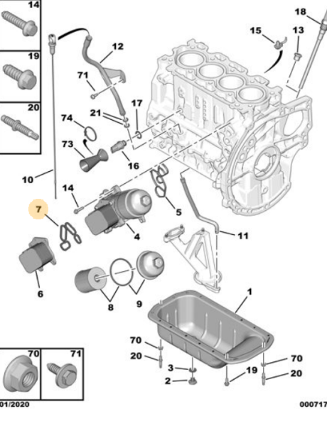 YAĞ SOĞUTUCU PETEK CONTA TAKIMI PEUGEOT & CITROEN & FORD 206 / 307 / 308 / 407 / C2 / C3 / C4 ( 1.4 HDI - 1.6 HDI )