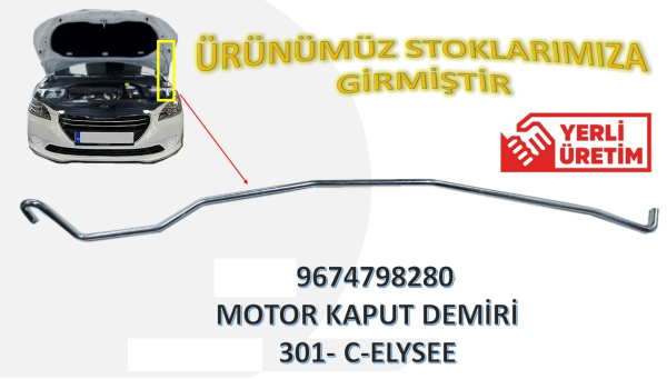 PEUGEOT & CITROEN -- 301 / C-ELYSEE MOTOR KAPUT TUTMA DAYAMA DEMİRİ ( KLİPS HEDİYELİ )