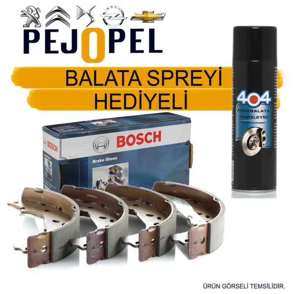 Bosch - Citroen C3 2009 Sonrası Arka Pabuç Balata Kampana (Hediyeli)