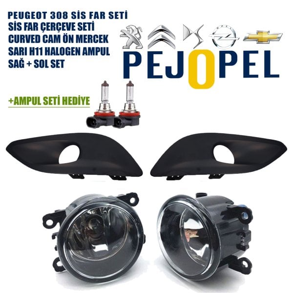 PEUGEOT 308 ACTİVE 2014 SONRASI SİS FARI + SİS ÇERÇEVESİ SET