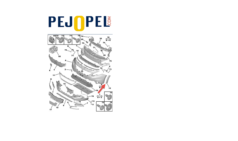 PEUGEOT 2008 ÖN TAMPON SAĞ YAN ÇAMURLUK AĞIZ BAKALİTİ ( DODİK )