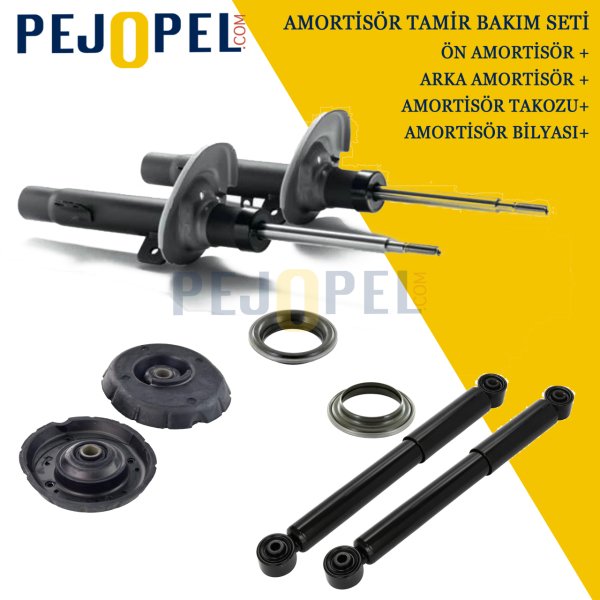 PEUGEOT PARTNER CİTROEN BERLİNGO (04-10) 2.0 HDİ Ön Arka Amortisör Seti - (Amortisörler, Takoz, Bilya)