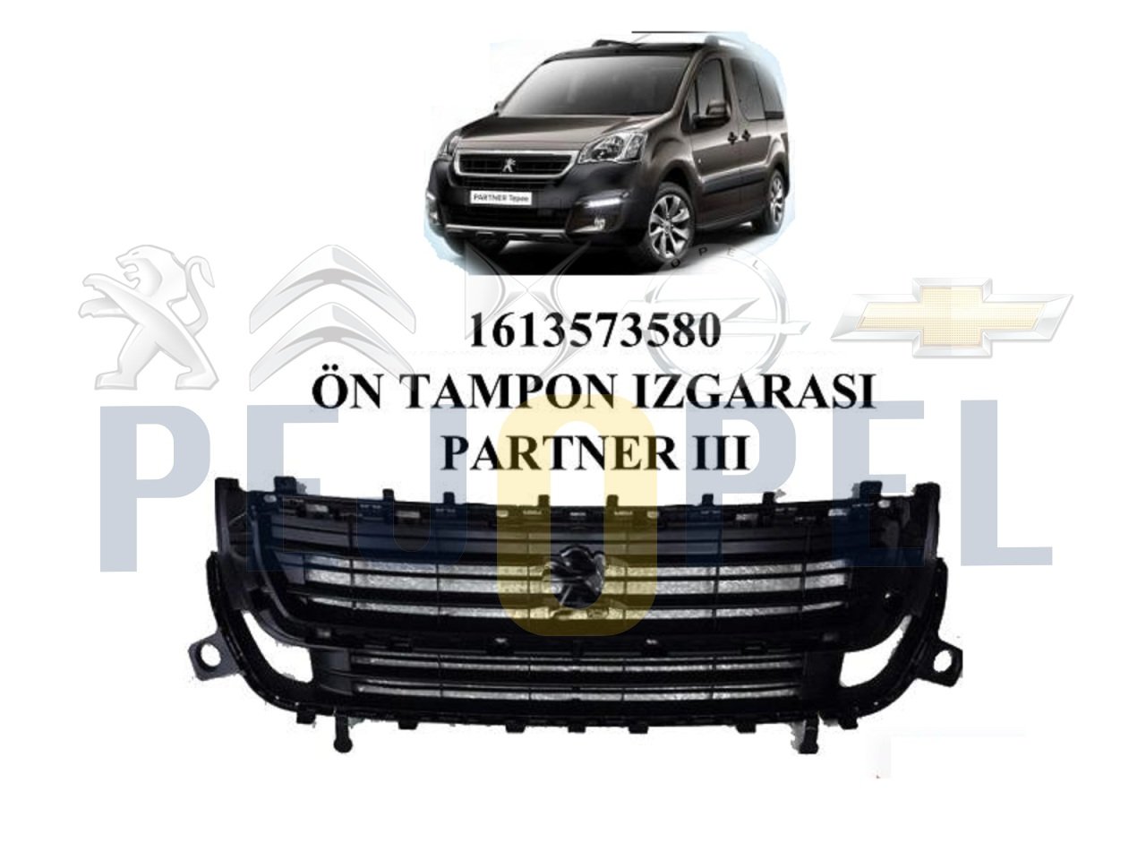PEUGEOT PARTNER TEPEE 2015--> ÖN TAMPON PANJURU IZGARASI  (1613573580)