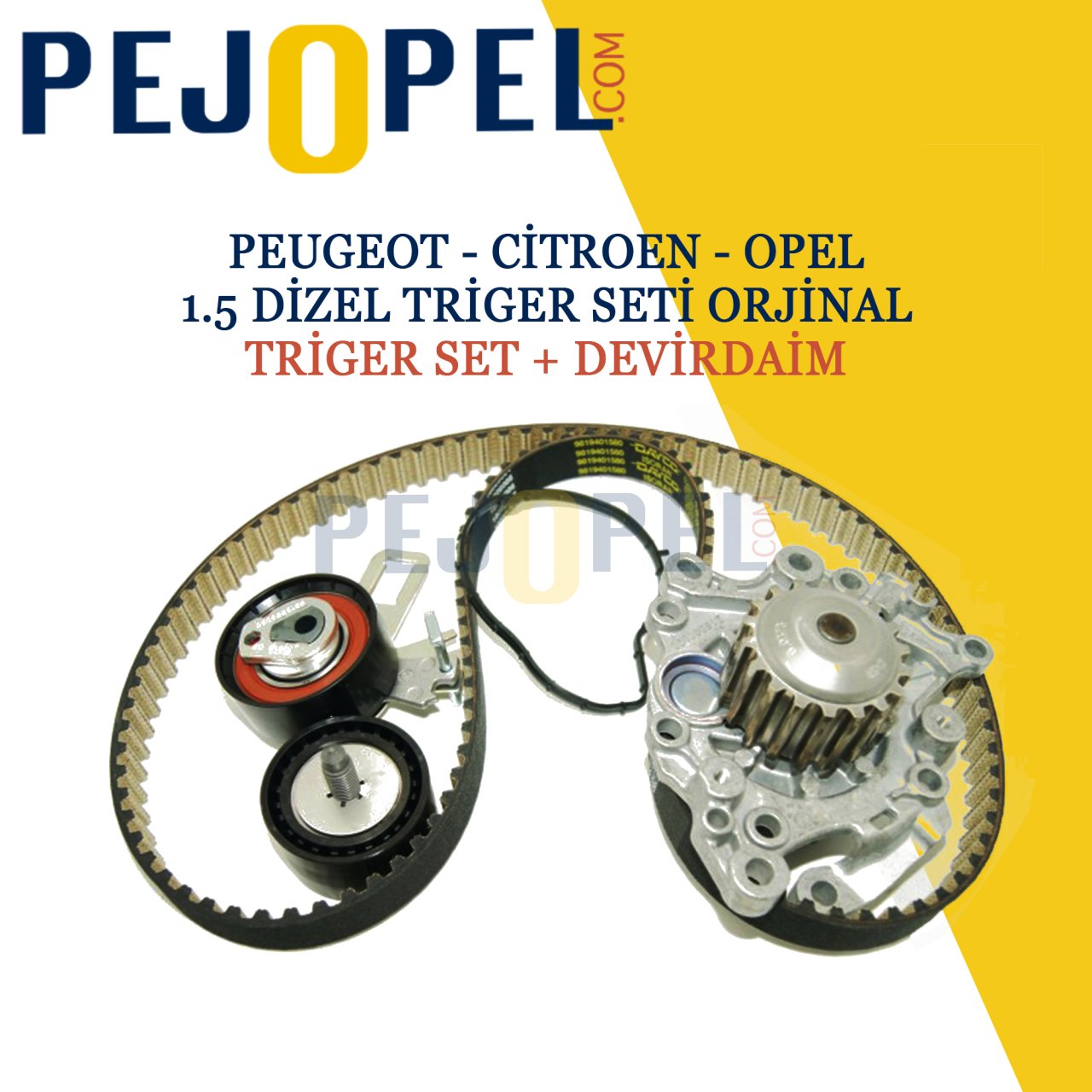 PEUGEOT 2008 - 208 1.5 HDİ EKSANTRİK (TRİGER) KAYIŞ SETİ VE DEVİRDAİM - ORJİNAL