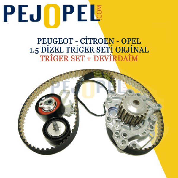 PEUGEOT 301 - 308 -5008 1.5 HDİ EKSANTRİK (TRİGER) KAYIŞ SETİ VE DEVİRDAİM - ORJİNAL