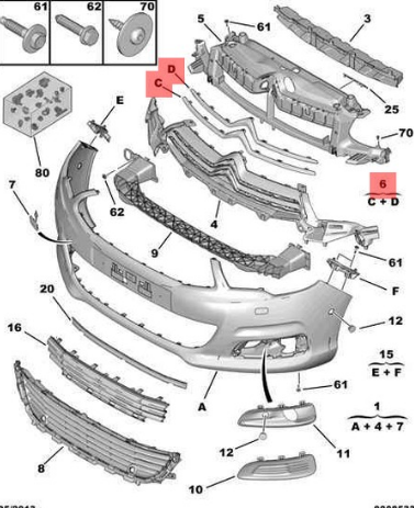 CITROEN C4 ( B7 ) 2012--> ÖN PANJUR ARMA NİKELAJI -- TAKIM --