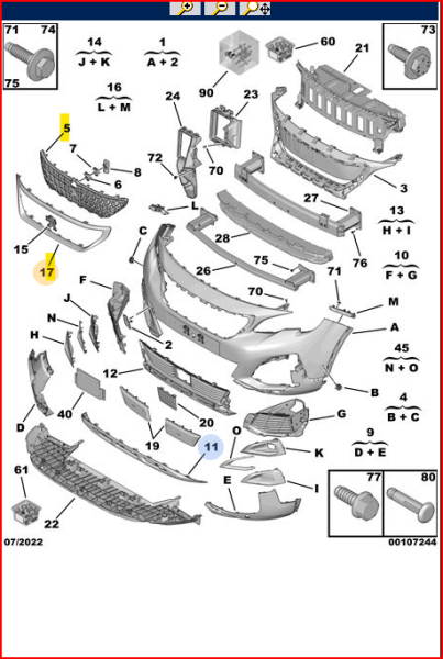 Peugeot 3008 Ön panjur + Nikelajı (2016-2019) ( 9814976880 - 9810869380 )