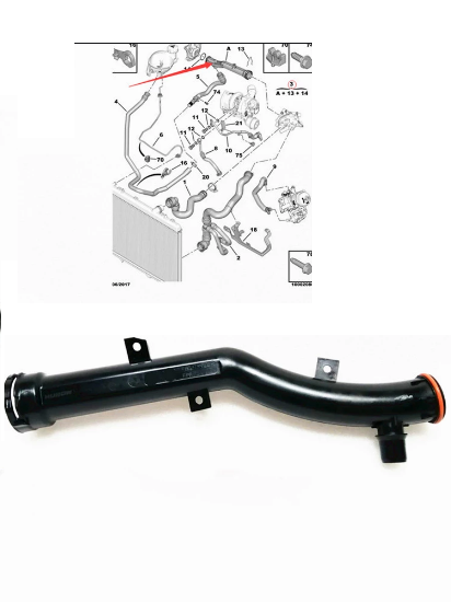 SU HORTUMU BORUSU 207-208-308-3008-508-5008-C3-C4-DS3 ( THP MOTOR )