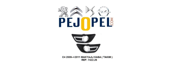 CITROEN C4 2009-->2011 MAKYAJLI KASA SİS FAR ÇERÇEVESİ KAPAĞI ( KROM NİKELAJLI - TAKIM )