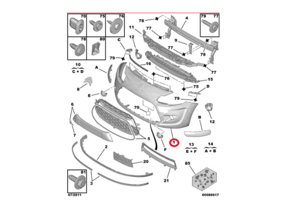 CITROEN C3 2010-->2012 ÖN TAMPON