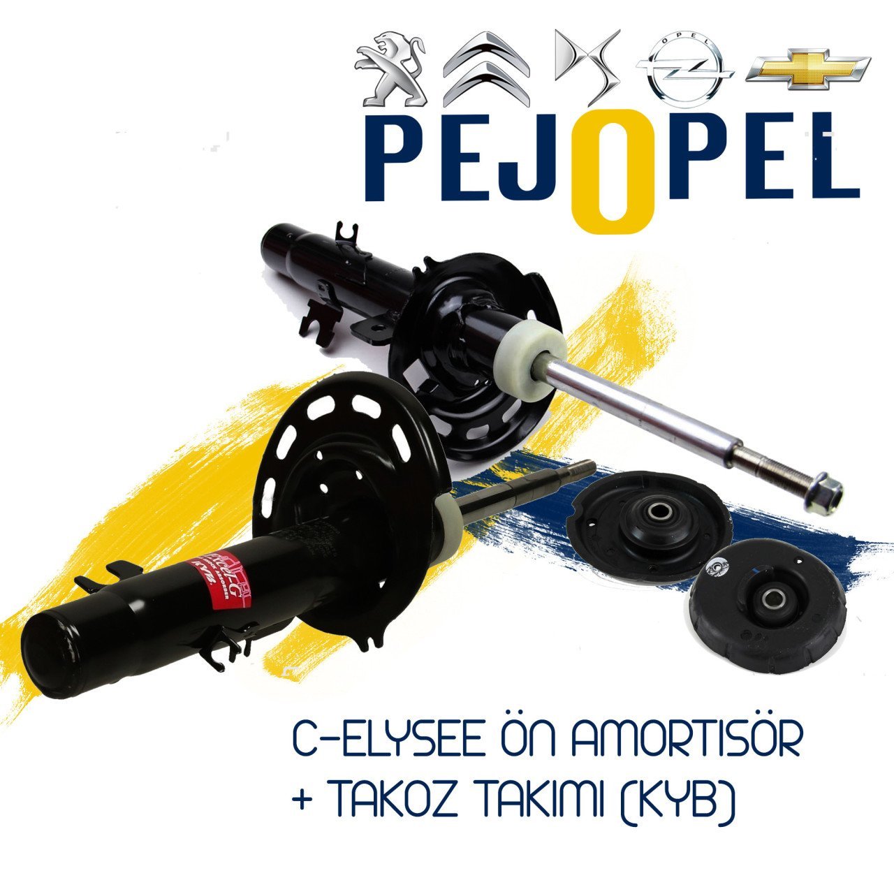 PEUGEOT 301 & CİTROEN C-ELYSEE ÖN AMORTİSÖR + TAKOZ TAKIMI ( KYB )