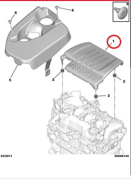 PEUGEOT & CITROEN MOTOR ÜST KAPAĞI BAKALİTİ 307 / 308 / 407 / TEPEE / BERLINGO / C3 / C4 / C5 ( 1.6 HDI - EURO 4 MOTOR )