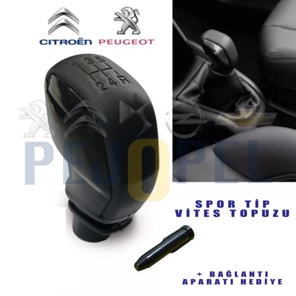 Peugeot 207 - 307  Spor Tip Vites Topuzu - Siyah Parlak