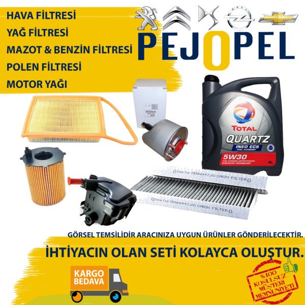 CİTROEN C4  1.6 HDİ EURO6 Filtre Bakım Seti
