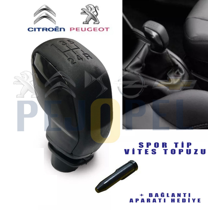 Citroen C5 - Berlingo  Spor Tip Vites Topuzu - Siyah Parlak