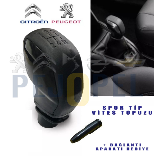 Citroen C5 - Berlingo  Spor Tip Vites Topuzu - Siyah Parlak