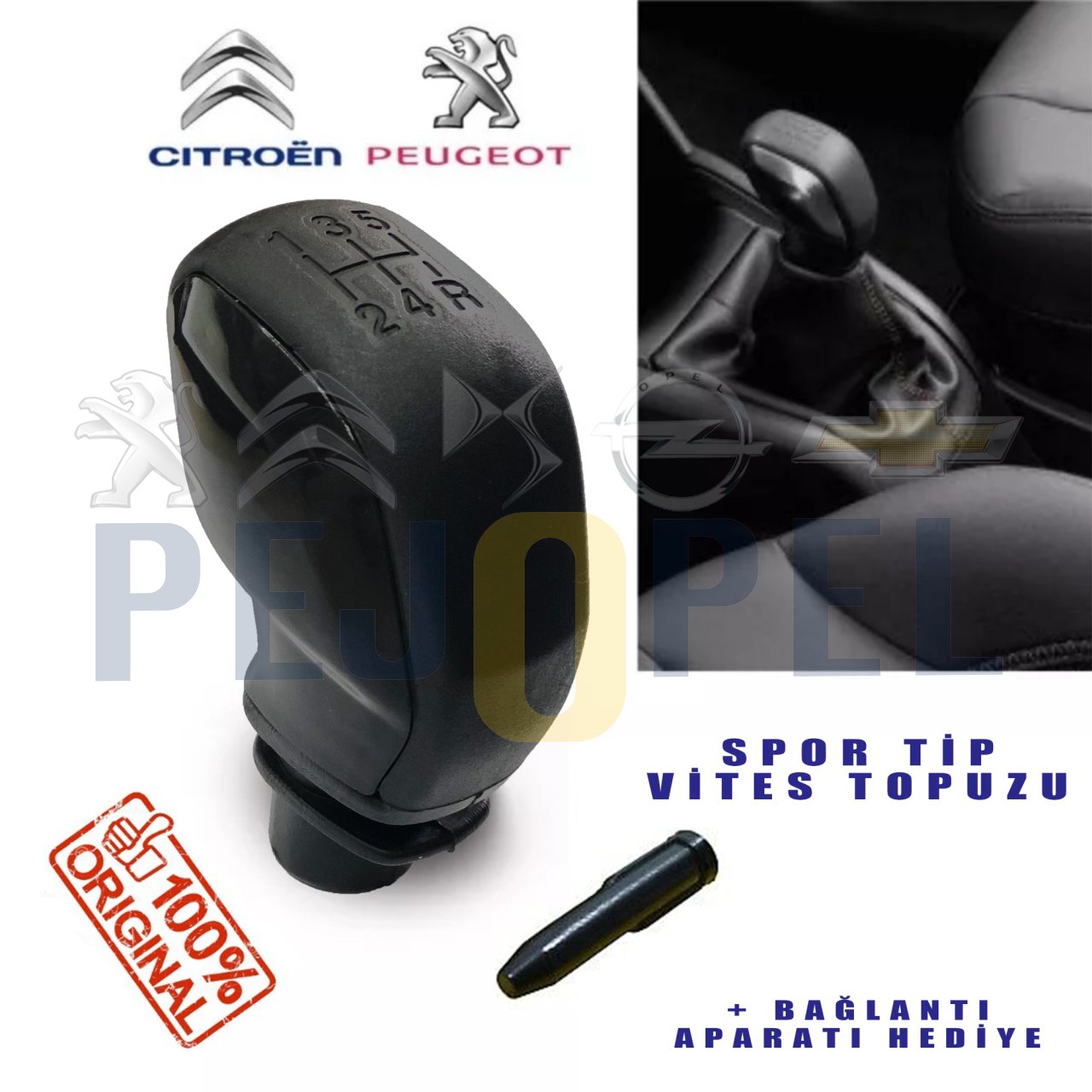 Citroen Saxo  Spor Tip Vites Topuzu - Siyah Parlak