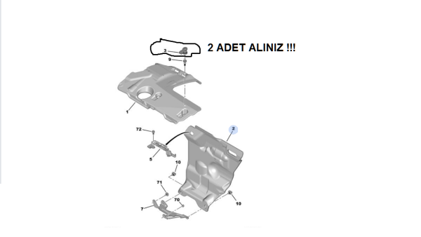 PEUGEOT 208 / 301 / 308 / 508 / TEPEE & CITROEN C3 / C4 / C5 / BERLINGO MOTOR ÜST KAPAĞI BAĞLANTI  LASTİĞİ ( ORJİNAL )