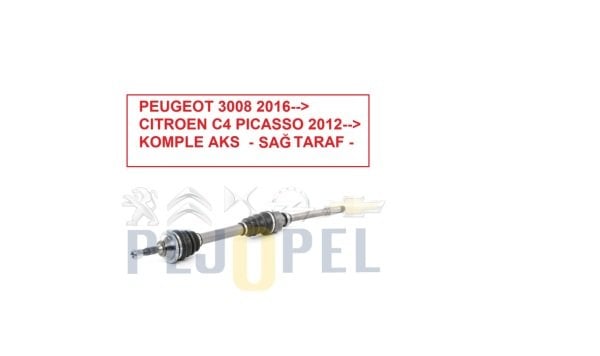PEUGEOT & CITROEN 3008 2016--> / C4 PICASSO 2012--> KOMPLE SAĞ AKS