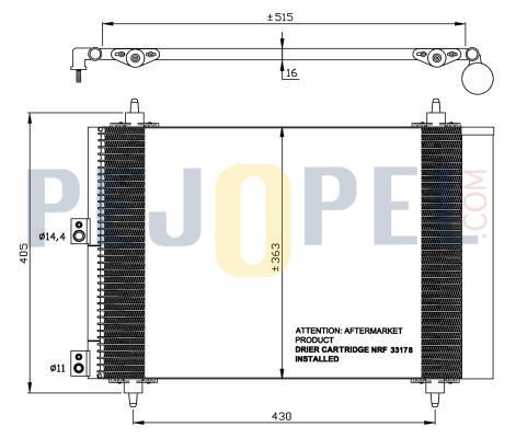 BERLINGO II-XSARA PICASSO-PARTNER II DV6(1,6 HDI 16V) 97-00 KONDENSER