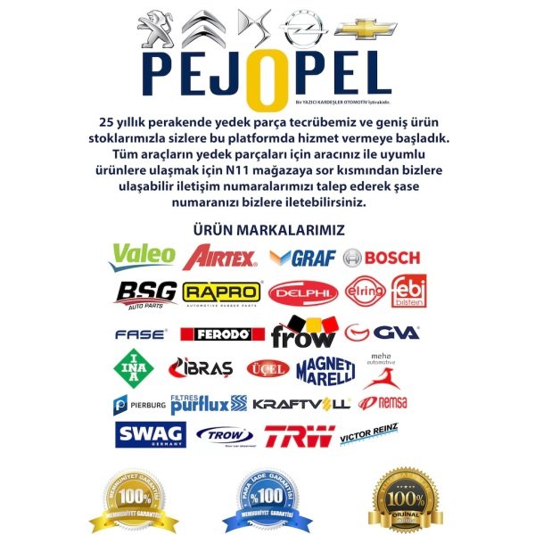 Marşbiyel Klipsi 164987 Opel Astra G Vectra B Corsa 10 Adet