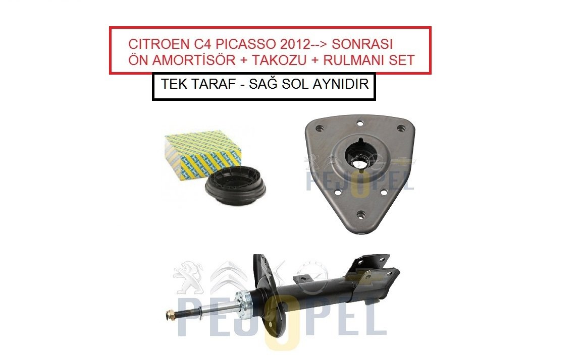 ORJİNAL CITROEN C4 PICASSO 2012--> SONRASI ÖN AMORTİSÖR + TAKOZU + RULMANI SETİ ( SAĞ veya SOL - TEK TARAF )