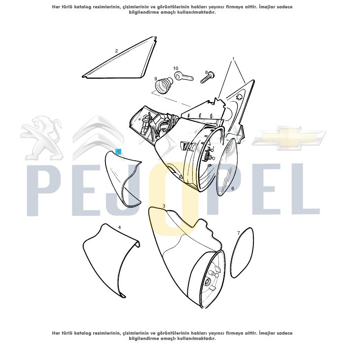 VECTRA B 96-01 BM AYNA KAPAĞI SOL