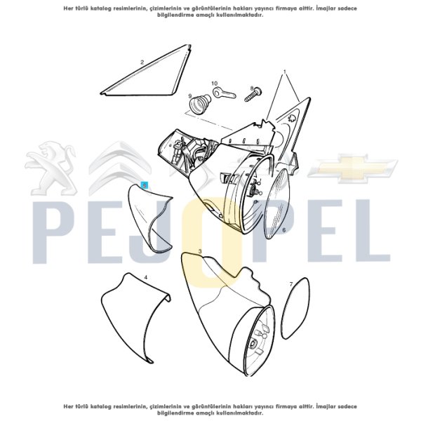 VECTRA B 96-01 BM AYNA KAPAĞI SOL