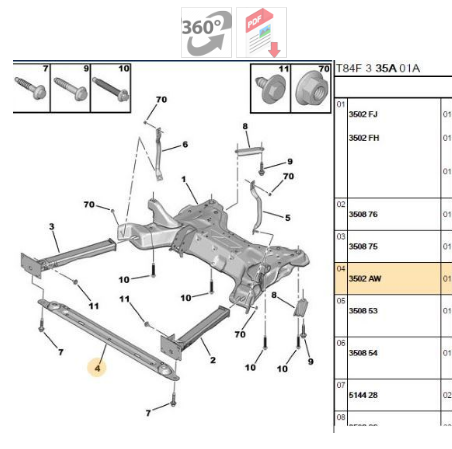 PEUGEOT  & CITROEN -- 308 - 3008 - PARTNER EPEE - BERLİNGO - C4 -- RADYATÖR ALT TRAVERSİ SACI