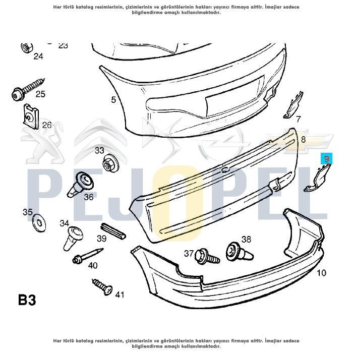 CORSA B 98-01 BM ÇEKİ DEMİR KAPAĞI ARKA