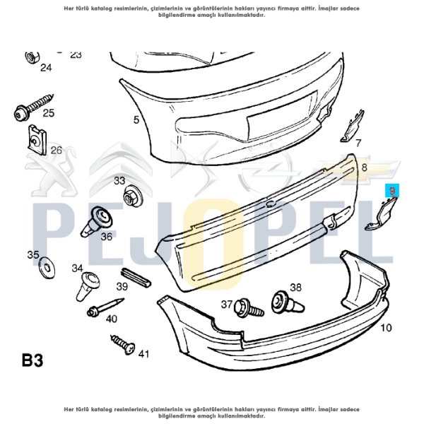 CORSA B 98-01 BM ÇEKİ DEMİR KAPAĞI ARKA