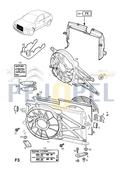 ASTRA G 98- BM KLİMA FAN IZGARASI