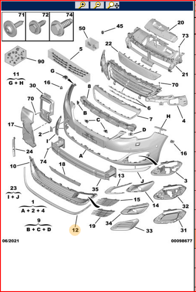 PEUGEOT 308 2014 Sonrası ÖN TAMPON ORTA NİKELAJI ÇITASI