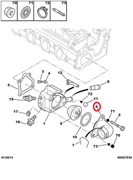 PEUGEOT & CİTROEN 306 / 406 / XSARA / ZX 1.8 16V -2.0 16V TERMOSTAT KAPAĞI