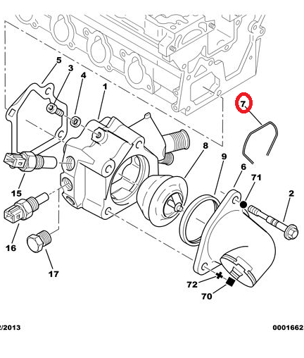 PEUGEOT & CITROEN 206 / 306 / 406 / XSARA / ZX / XSANTIA / C5 RADYATÖR - TERMOSTAT KAPAĞI HORTUM SEKMANI
