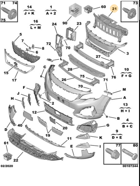 PEUGEOT 3008 2016 Sonrası Ön Panel Üst İç Destek Bakaliti 98106346XT