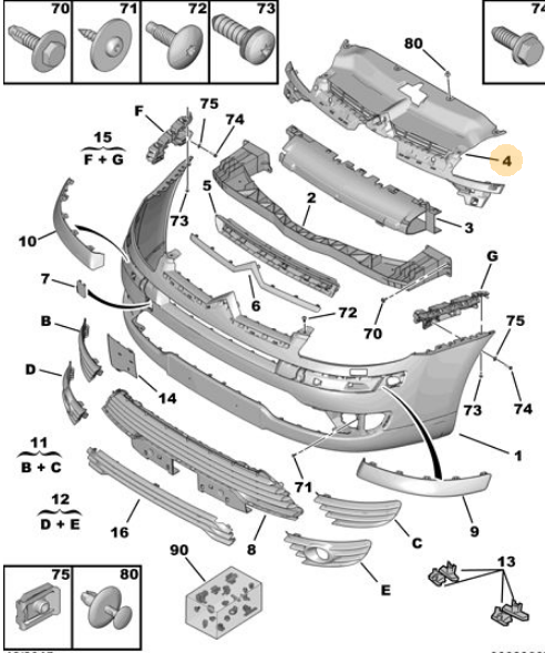 RADYATÖR ÜST DAVLUMBAZ PANJUR CITROEN C4 2004 --> 2009