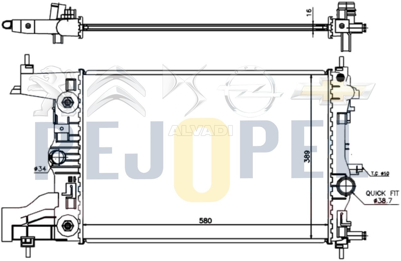 ASTRA J CRUZE 10- A16XER B16XER SU RADYATÖRÜ