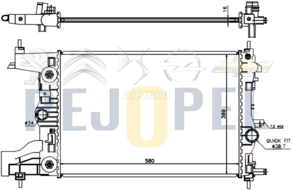 ASTRA J CRUZE 10- A16XER B16XER SU RADYATÖRÜ