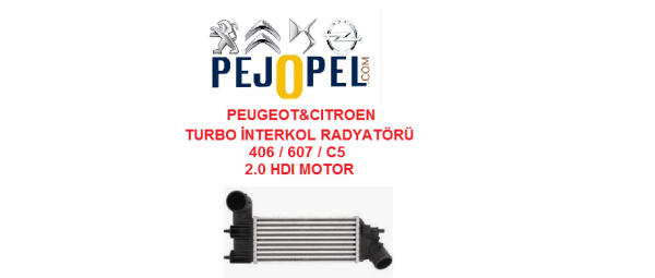 TURBO RADYATÖRÜ PEUGEOT 406 / 607 - CİTROEN C5 2.0 HDI 1999 SONRASI ( 0384.F3 )