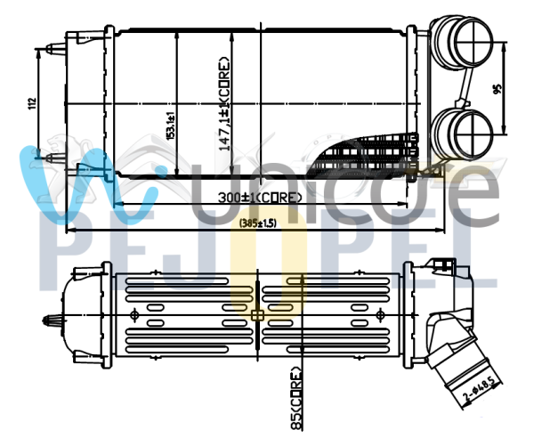 TURBO RADYATÖRÜ PEUGEOT 307 - 308 (2013-) CİTROEN C4, 1.6HDi 300*150  (0384.H5)