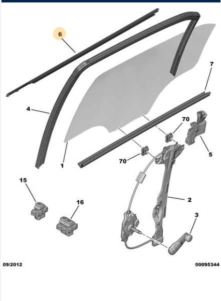 PEUGEOT & CITROEN 301 / C-ELYSEE KAPI CAMI DIŞ FİTİL ( ARKA - SAĞ ) ( NİKELAJLI TİP )
